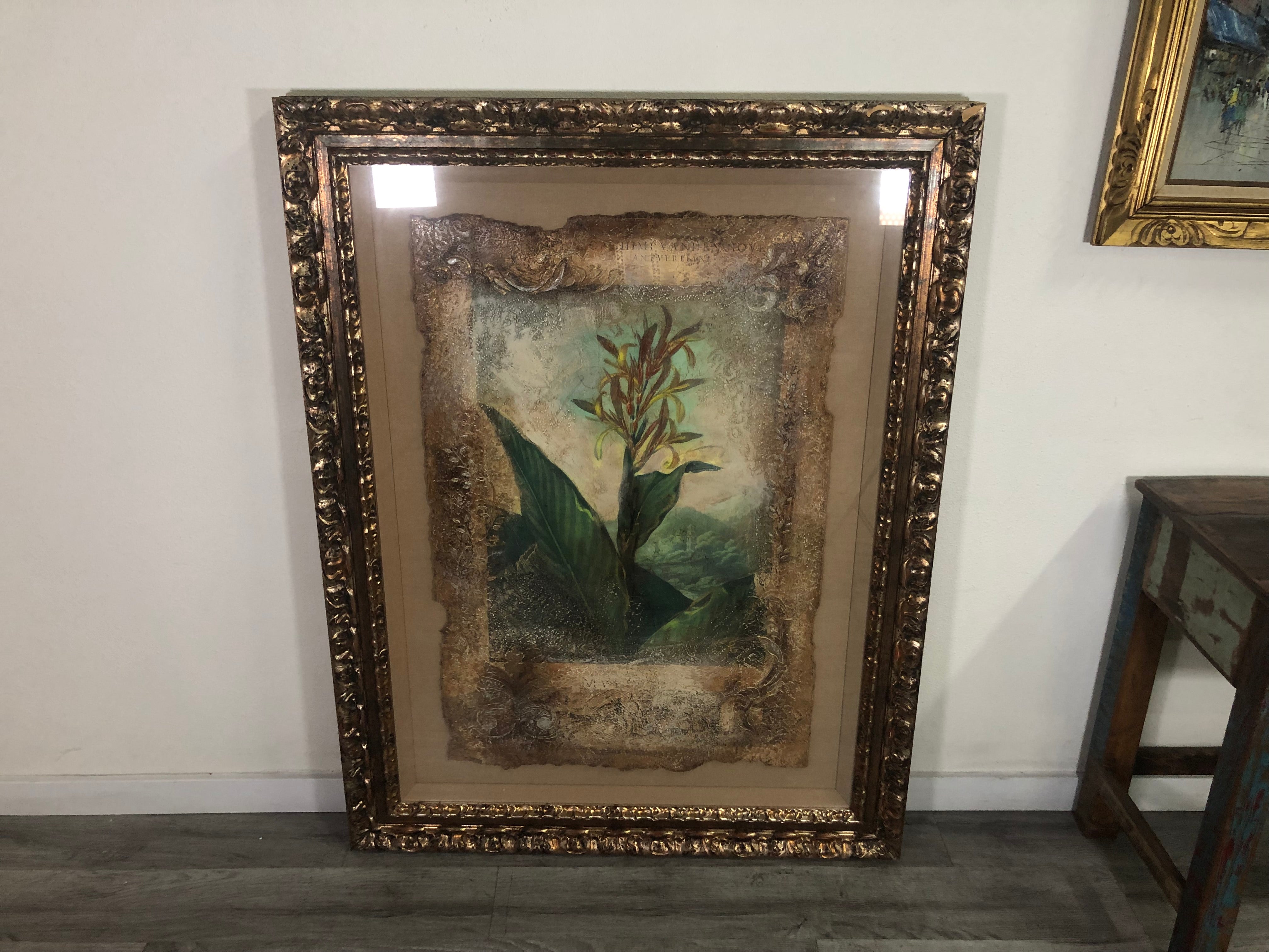 Mixed Media Plant Study in Frame