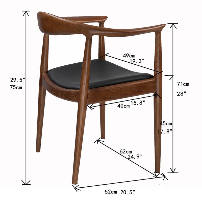 Tomile Kennedy Armchair Upholstered Dining Chair with Ash Wood Frame