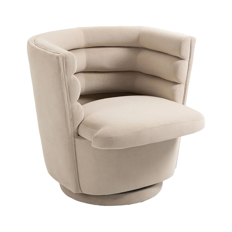 Triple Tree Swivel Accent Round Barrel Chair with Storage