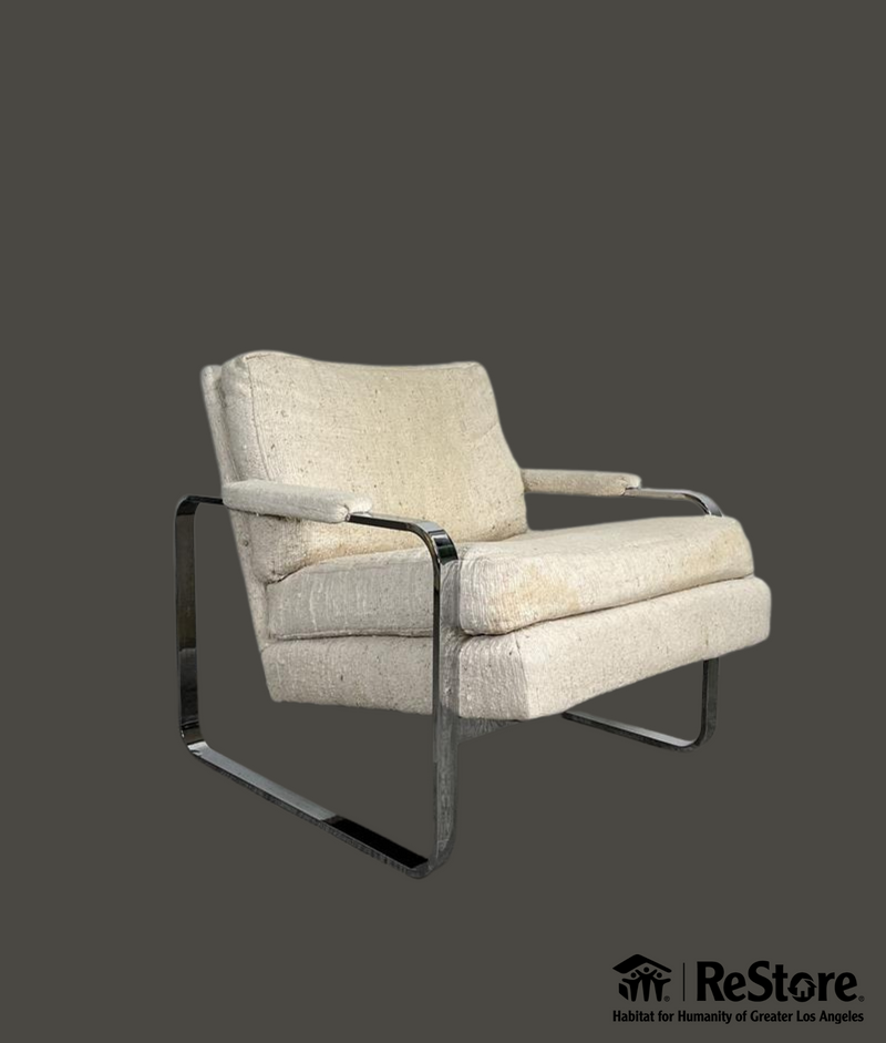 Milo Baughman Inspired Mid Century Modern Art Deco Lounge Arm Chair