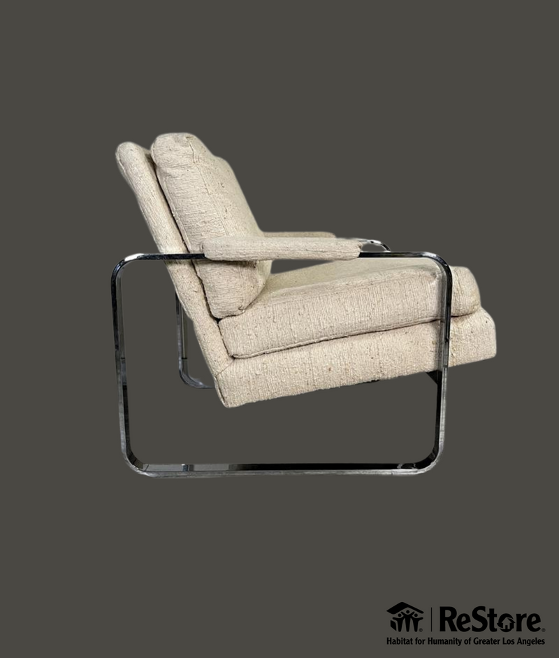 Milo Baughman Inspired Mid Century Modern Art Deco Lounge Arm Chair