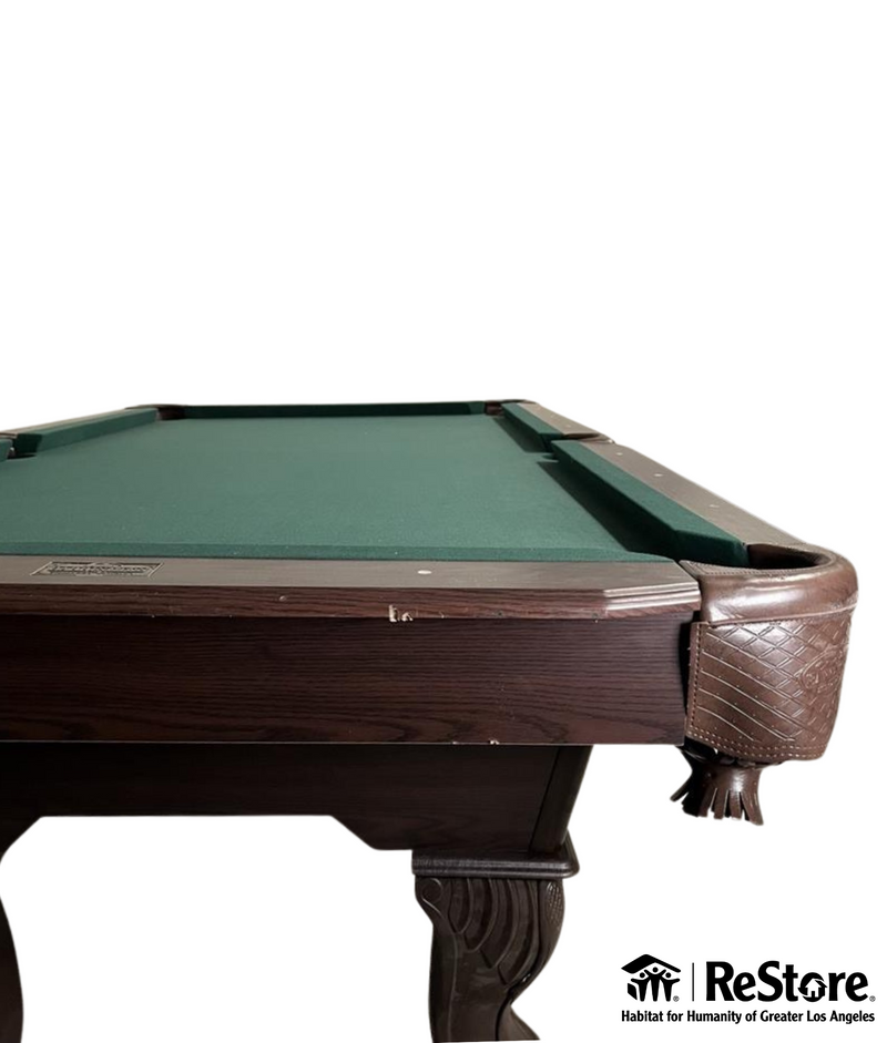 7.5 ft Green Pool Table, w/Billiard Cue Rack by Barrington Billiards Company