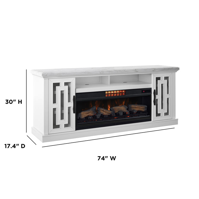 Tresanti Kerrigan TV Console with ClassicFlame CoolGlow 2-in-1 Electric Fireplace and Fan