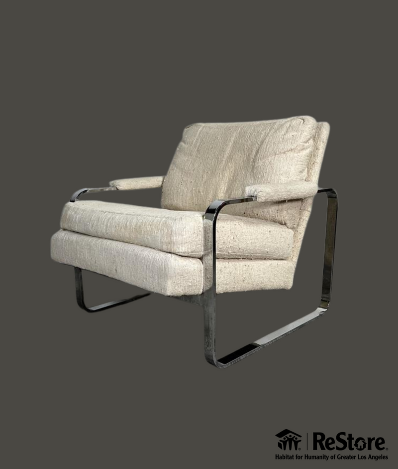 Milo Baughman Inspired Mid Century Modern Art Deco Lounge Arm Chair