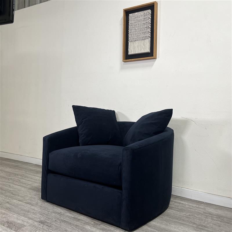 Navy Velvet Lounge  Chair
