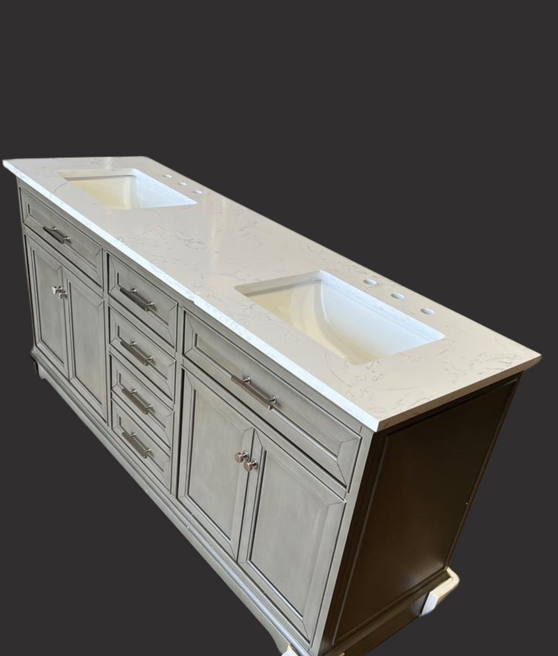 Lark Manor Annaline 72'' Free-standing Double Bathroom Vanity with Stone Top