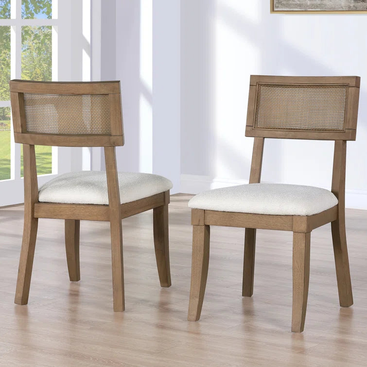 Ariani Solid Wood Upholstered Cushion Dining Chair (Set of 2)