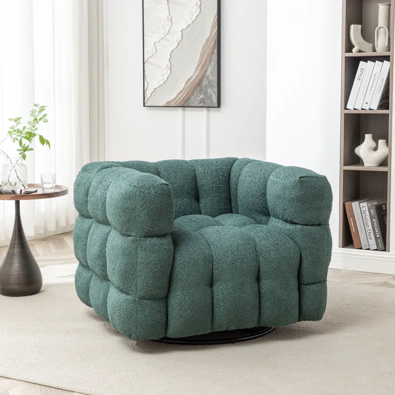 Wade Logan Avdul Upholstered Swivel Armchair