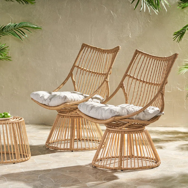 Joss & Main Fiona Patio Chairs with Cushions (Set of 2)