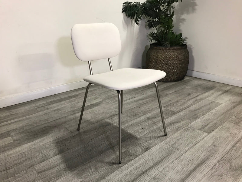 White Faux Leather Dining Chair