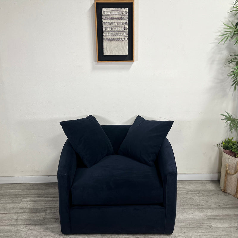 Navy Velvet Lounge  Chair