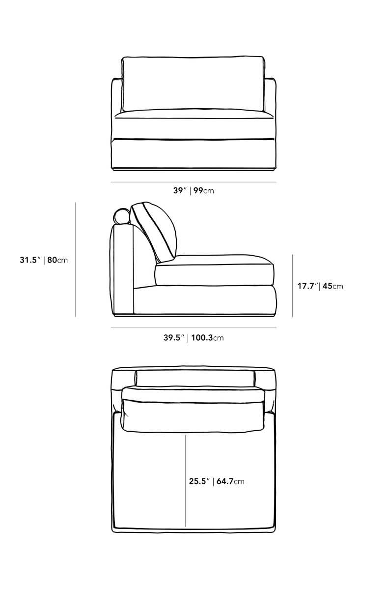 Rove Concepts Milo 1 Seater Armless