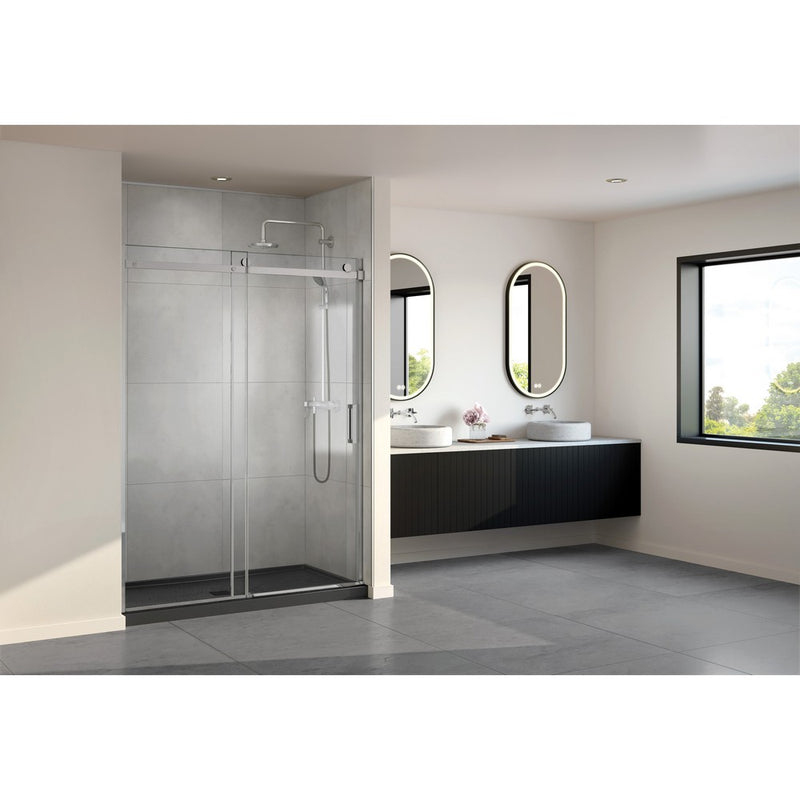 Fleurco NHS148-11-40L-79 Horizon 46-48 W x 79 H Inch Sliding or Bypass In-line Shower Door, Chrome, Lef