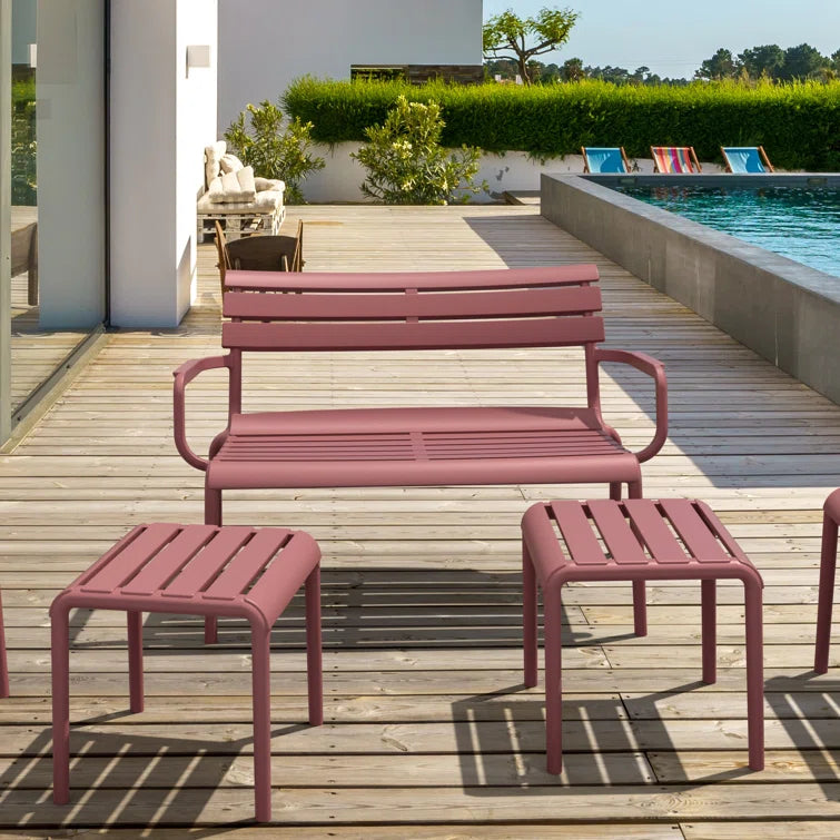 All Modern Ruta Paris 46'' Outdoor Bench -Red