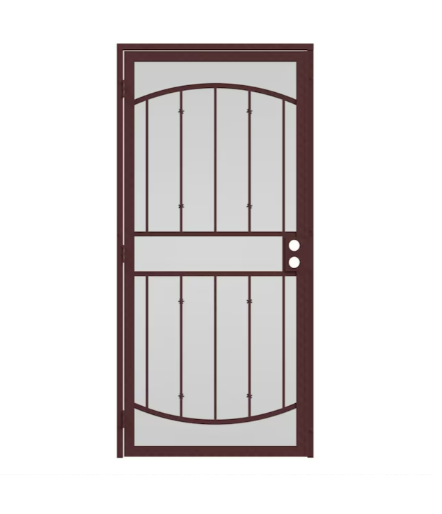 RELIABILT Gibraltar 36-in x 96-in Bronze Steel Surface Mount Security Door with Screen