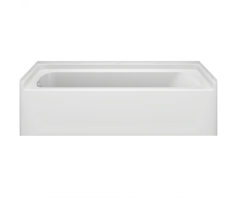 Sterling 30.5-in x 60-in White Fiberglass/Plastic Composite Alcove Soaking Bathtub (Left Drain)