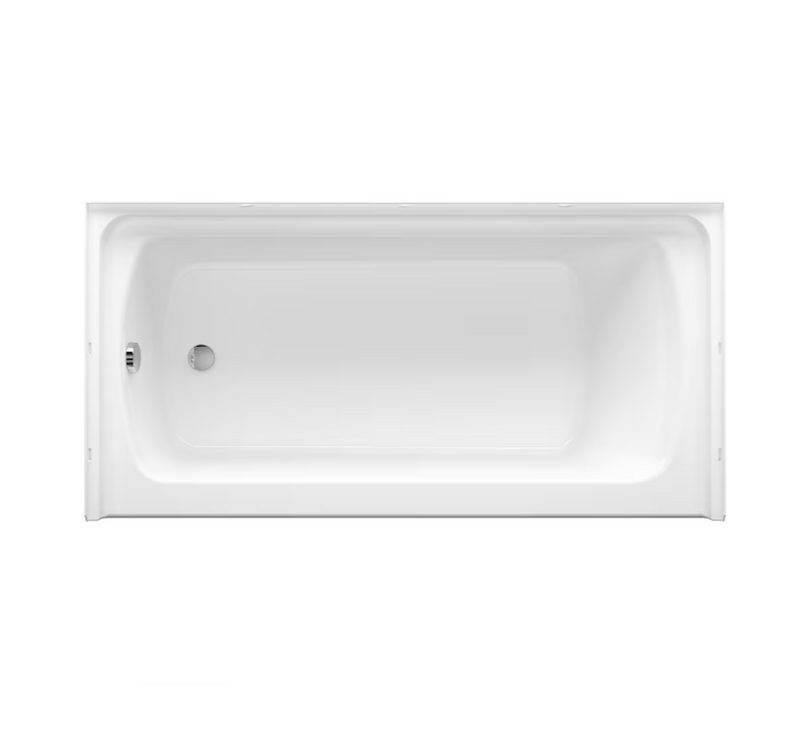 Sterling 30.5-in x 60-in White Fiberglass/Plastic Composite Alcove Soaking Bathtub (Left Drain)