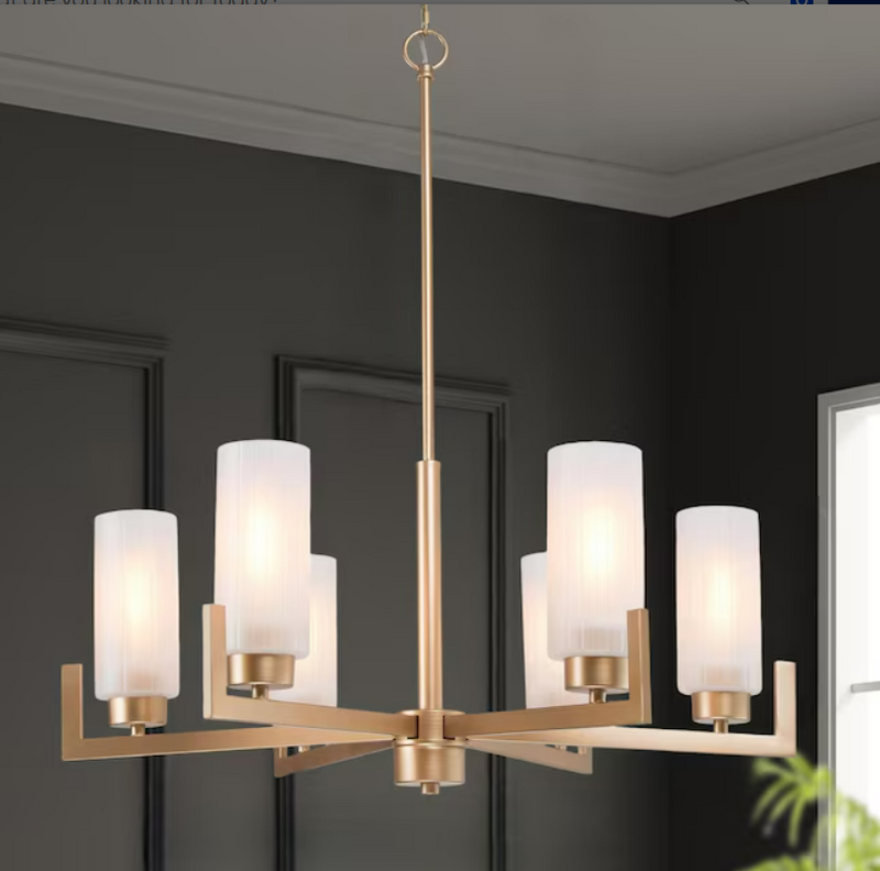 LNC Pennatulacea 6-Light Matte Gold  Modern/Contemporary LED Dry rated Chandelier