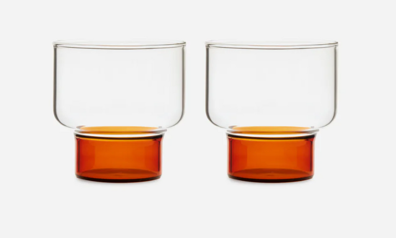 Hudson Wilder - Aita Short Handblown Glass Set of 2 - Amber Base