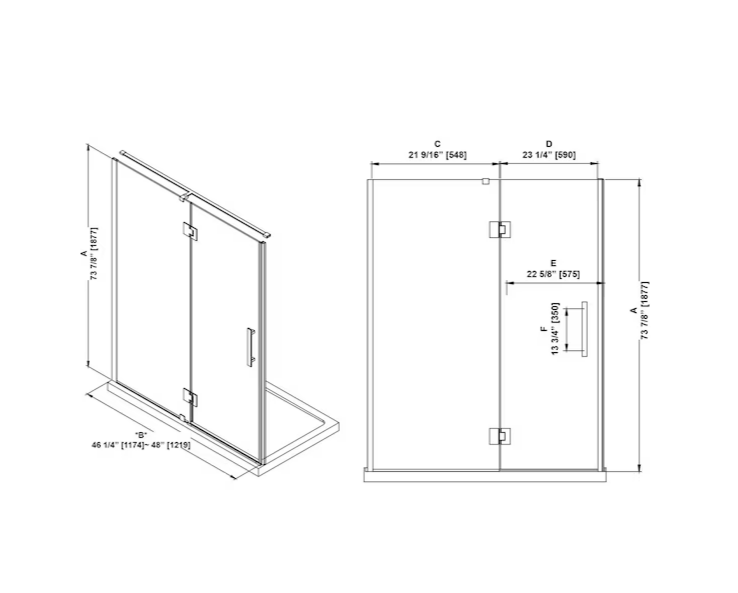 OVE Decors Niko Soft-Close 48" Shower Door