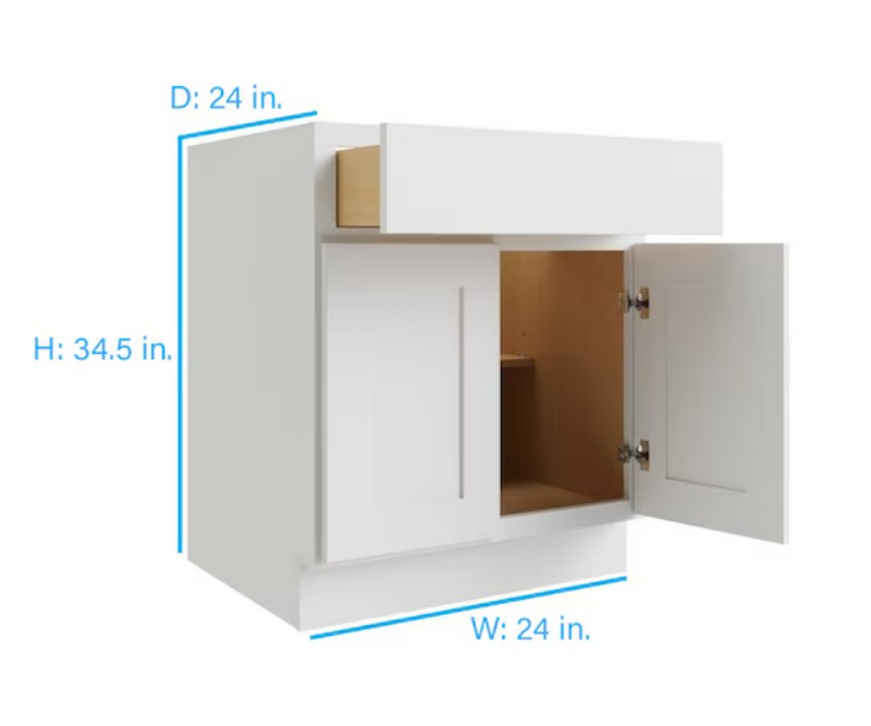 RELIABILT Parkstone  White 1-Drawer Base Plywood Cabinet