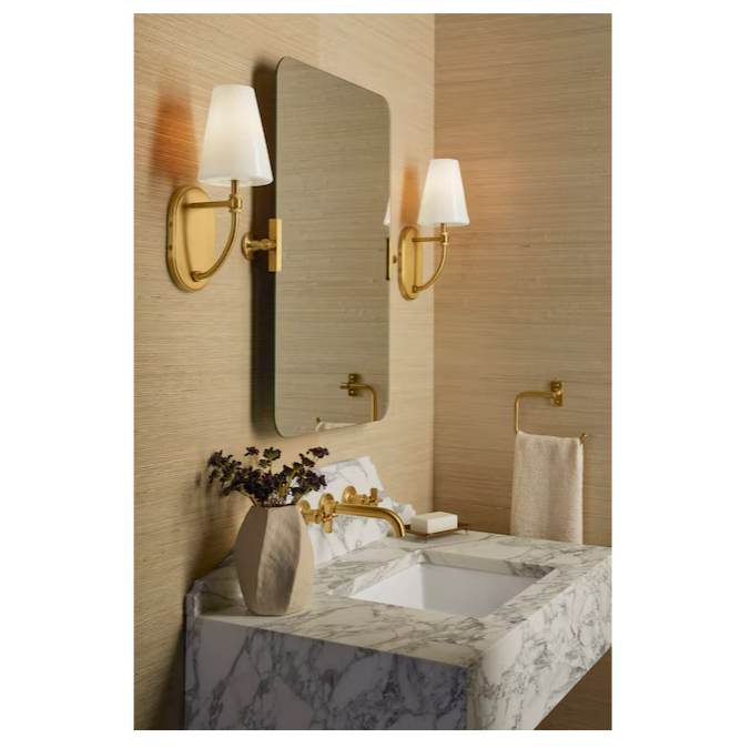 KOHLER Frameless Rectangle Bathroom Vanity Mirror Castia by Studio McGee - Brass