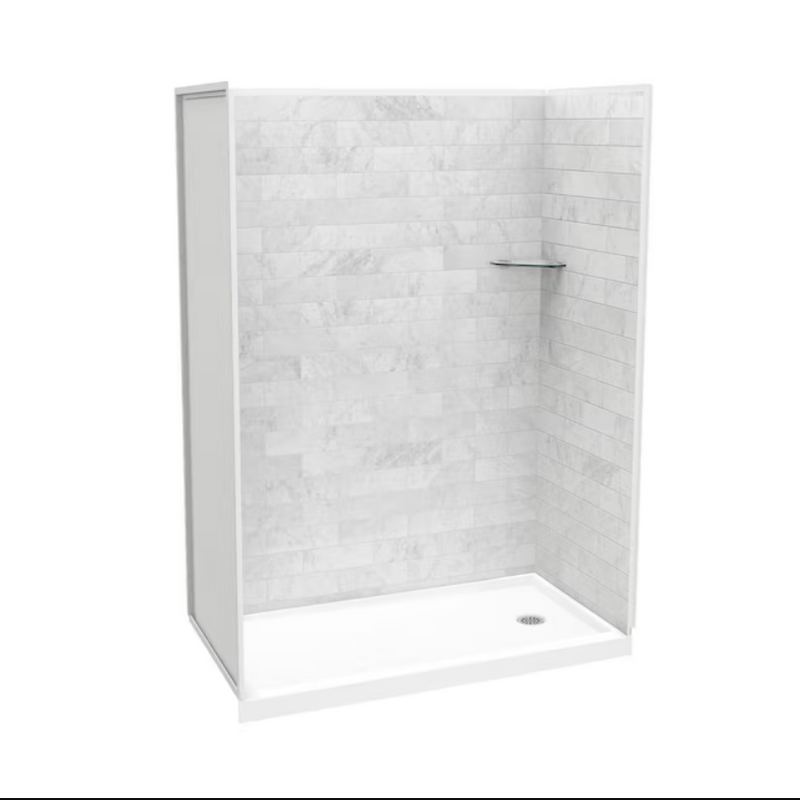 MAAX Utile Marble Carrara Direct To Stud Alcove Shower Side Wall Panel (ONLY)