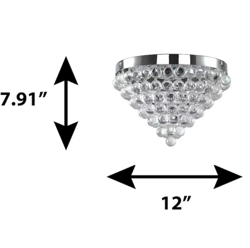 allen + roth Roselyn 1-Light 12-in Polished Chrome Integrated LED Flush Mount Light