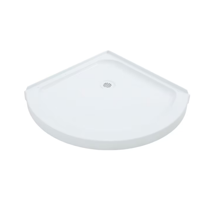 MAAX Guilford 3-Piece 38"W x 38"L x 76"H Round Corner Shower Kit (Center Drain) with Base