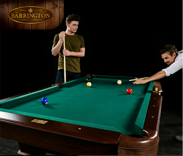 7.5 ft Green Pool Table, w/Billiard Cue Rack by Barrington Billiards Company