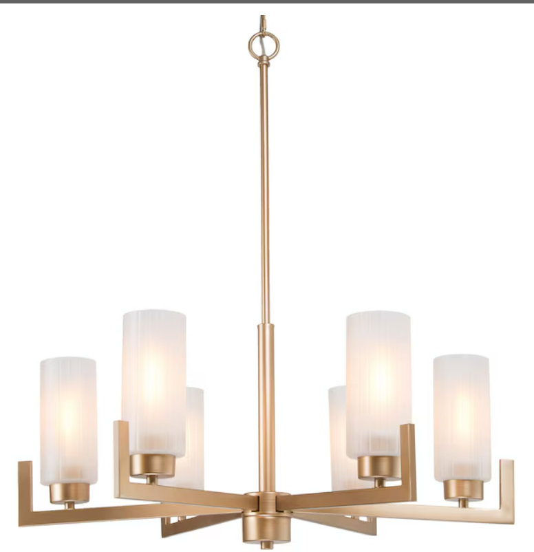 LNC Pennatulacea 6-Light Matte Gold  Modern/Contemporary LED Dry rated Chandelier