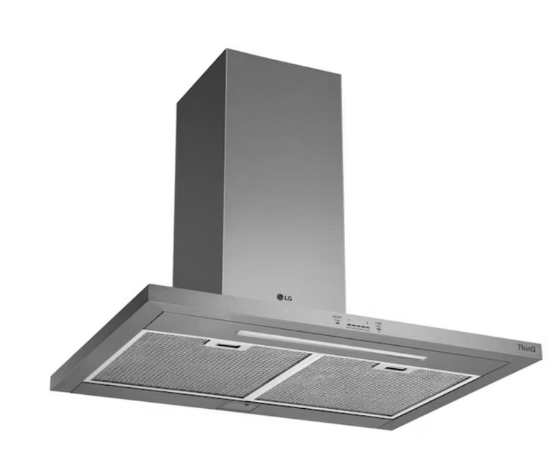 LG 30-in Stainless Steel Wall-Mounted Range Hood with Charcoal Filter