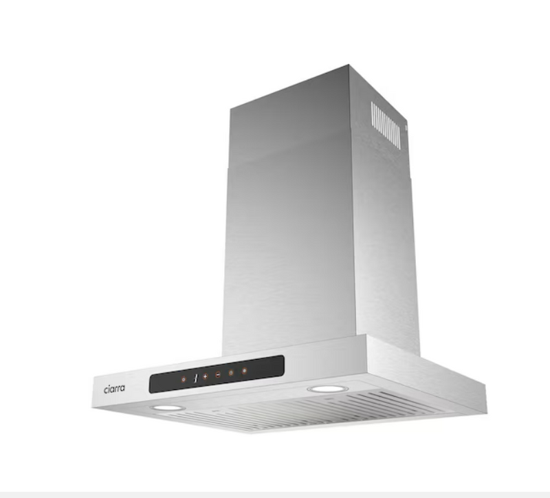 Jeremy Cass 24-in 450-CFM Convertible Stainless Steel Wall-Mounted Range Hood