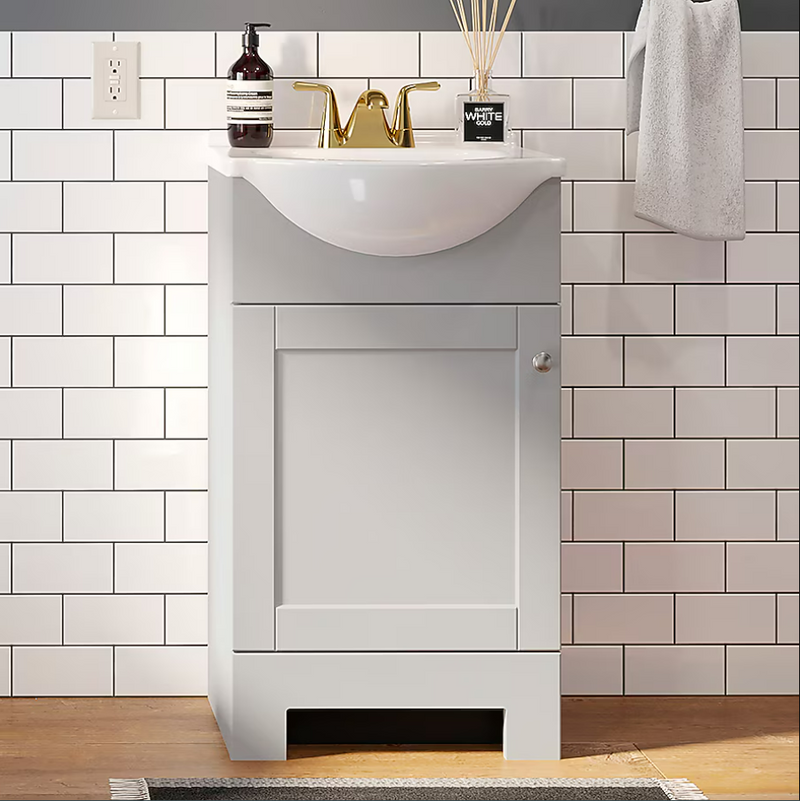 Style Selections Euro 18-in Gray Single Sink Bathroom Vanity