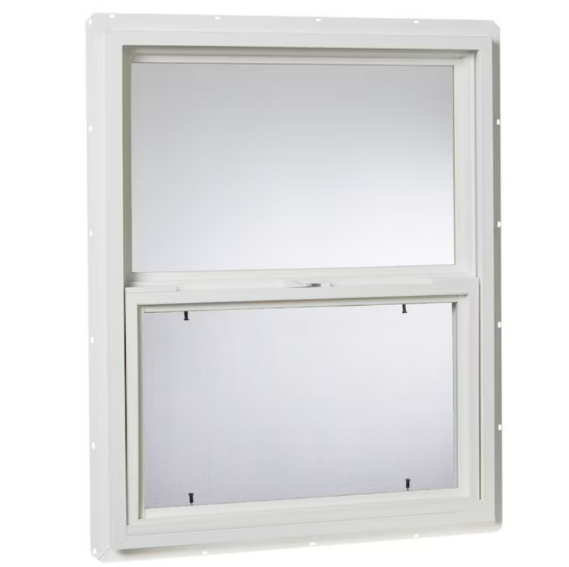 Project Source 20000S Series 23-1/2-in x 29-1/2-in White Vinyl New Construction Single Hung Window Single-glazed Single Pane Glass