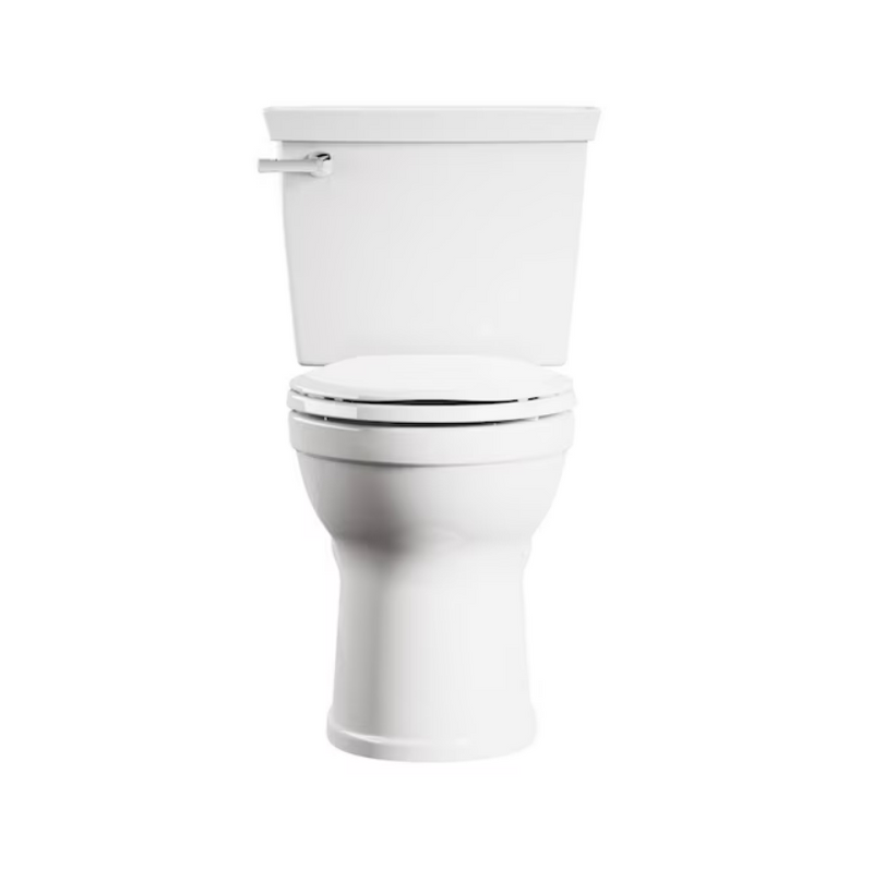 American Standard Champion White Round Chair Height Soft Close 2-piece Toilet 12-in Rough-In WaterSense 1.28 GPF