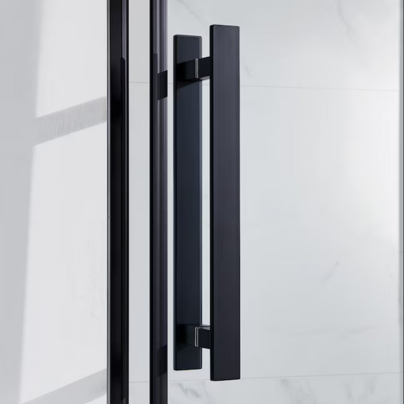 OVE Decors Niko Matte Black 34-in to 36-in W x 73.9-in H Frameless Hinged Soft Close Shower Door