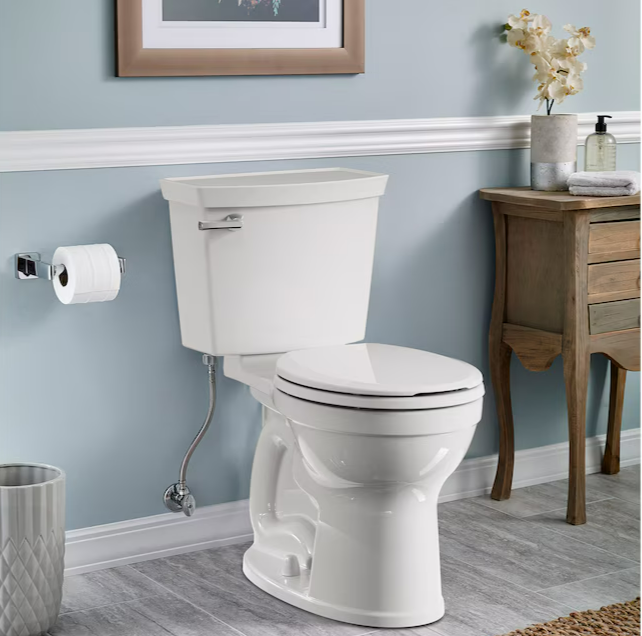 American Standard Champion White Round Chair Height Soft Close 2-piece Toilet 12-in Rough-In WaterSense 1.28 GPF