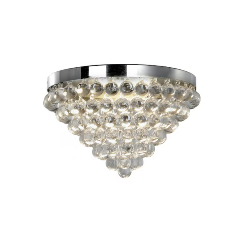 allen + roth Roselyn 1-Light 12-in Polished Chrome Integrated LED Flush Mount Light