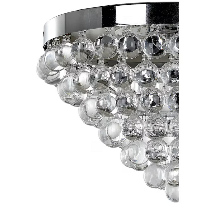 allen + roth Roselyn 1-Light 12-in Polished Chrome Integrated LED Flush Mount Light