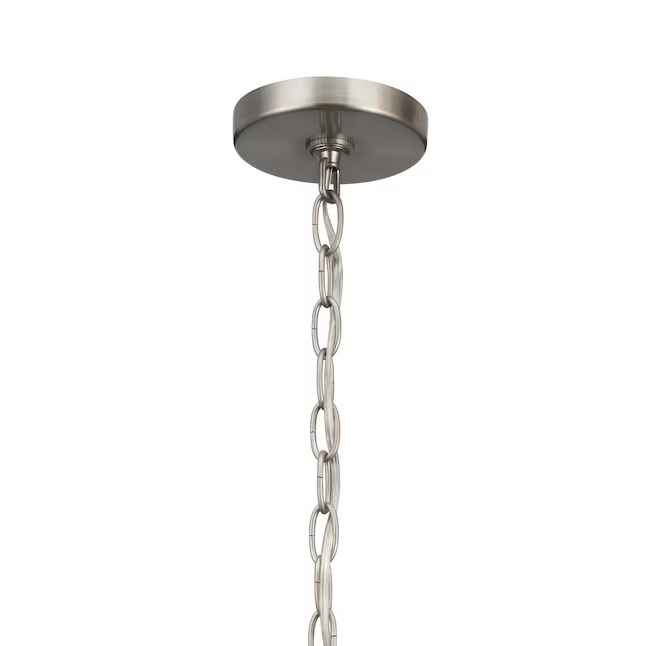 Kichler Maritime Brushed Nickel Coastal Ribbed Glass Cylinder Mini Hanging Pendant Light