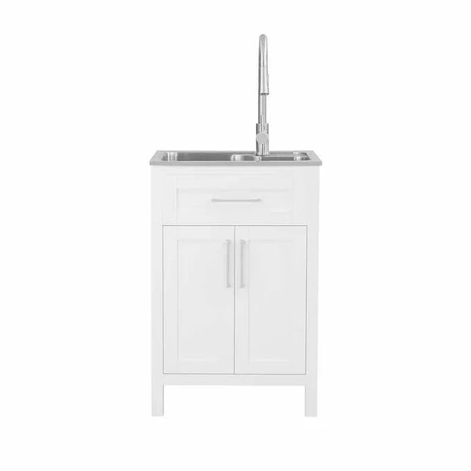 OVE Decors Alonso 22″ Utility Sink with Faucet & Cabinet Combo