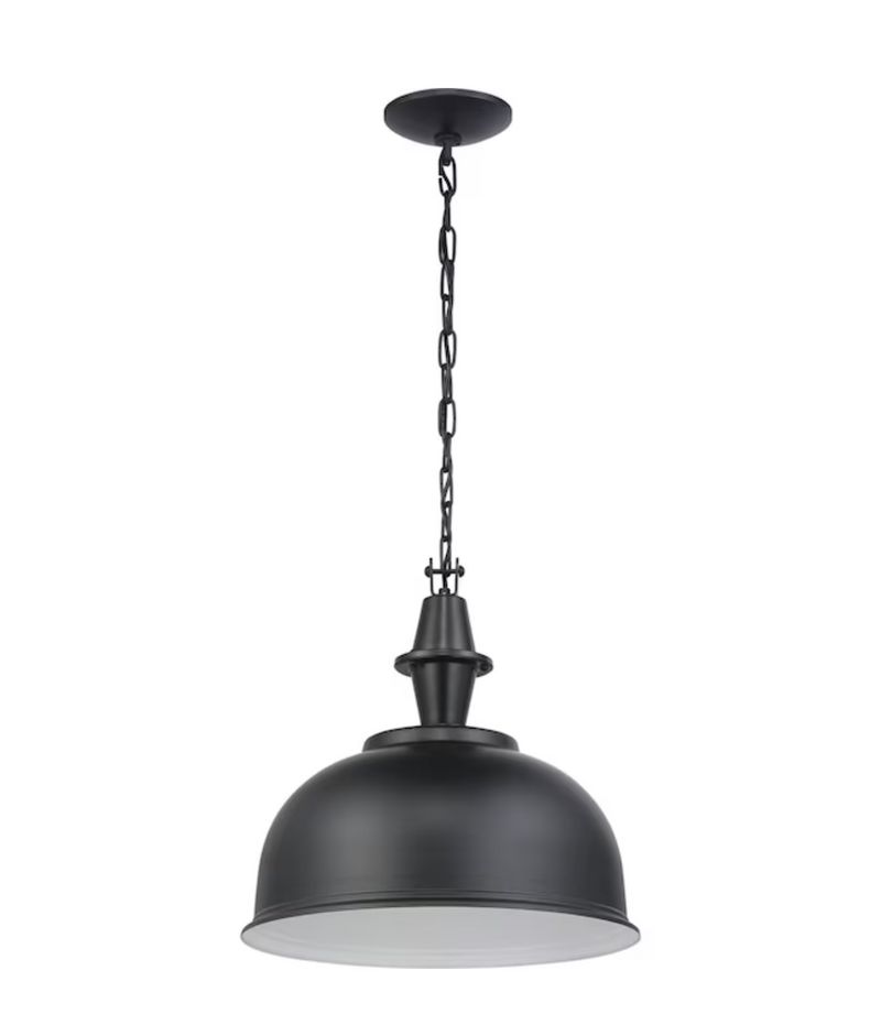 Progress Lighting Impress Black Industrial Dome Led; Hanging Pendant Light