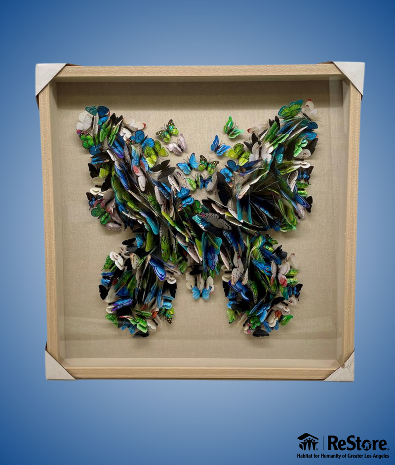 3D Butterfly Gathering Grand Shadow  31.5" x  31.5" Box Wall Decor