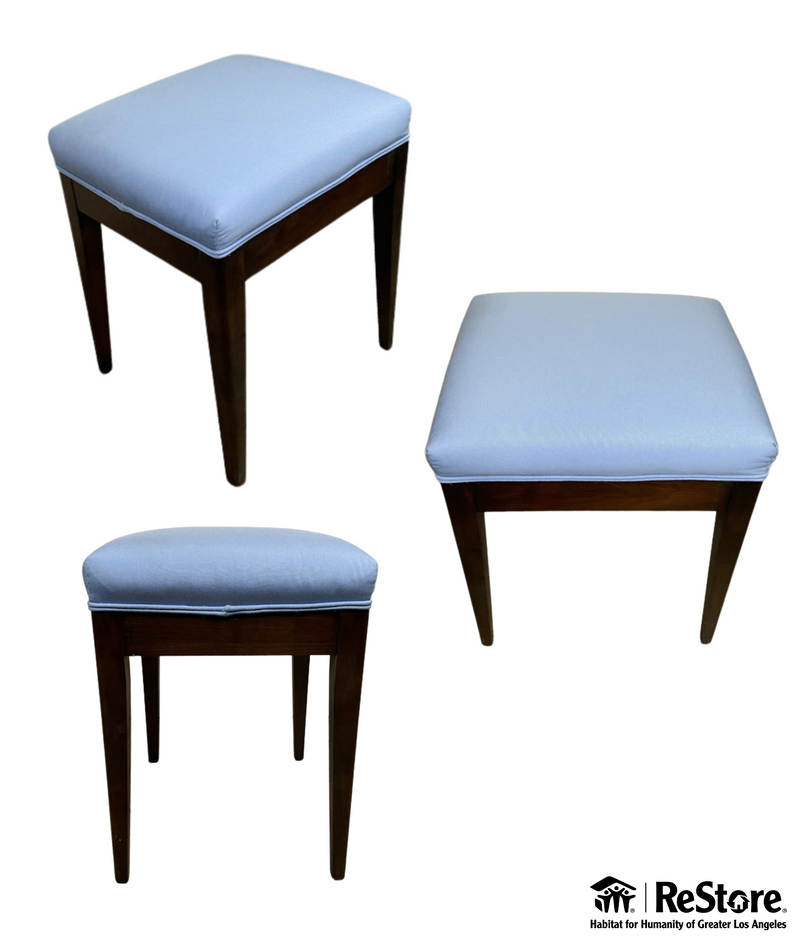 Contemporary Upholstered Stool w/ Wooden Frame