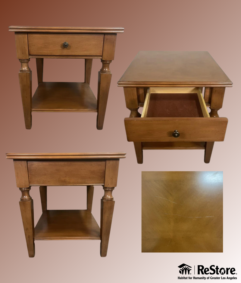 Classic Wooden Side Table with Drawer