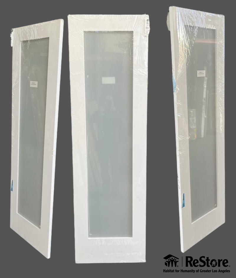 FramePort white Frosted Privacy Door