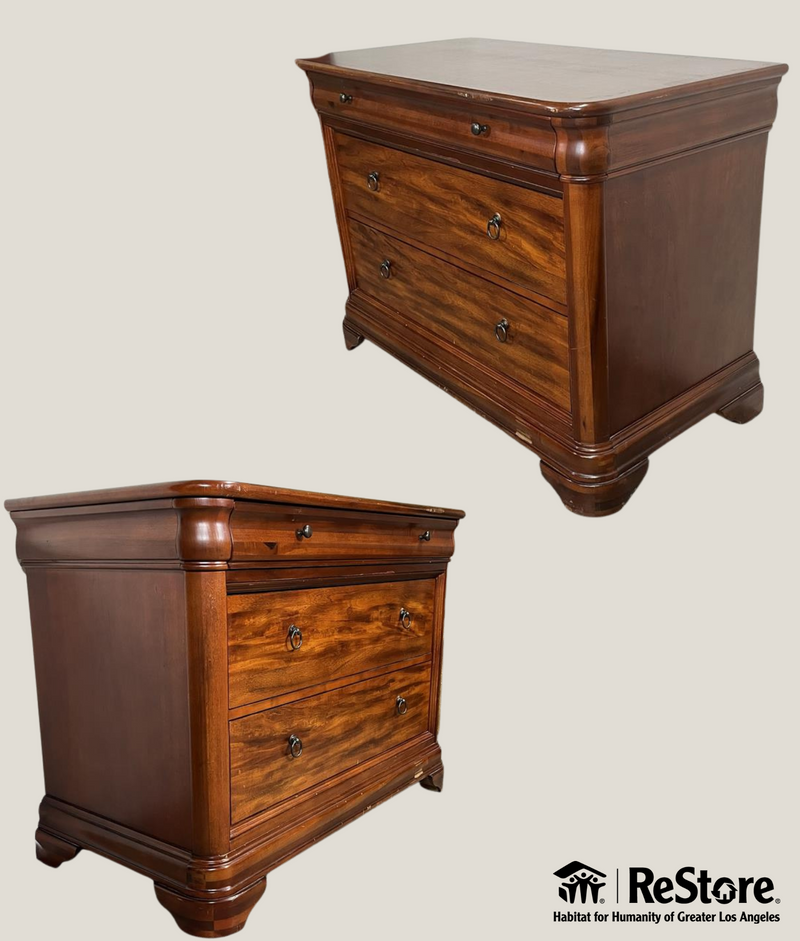 Rustic Cherry Sleigh 3-Drawer Dresser