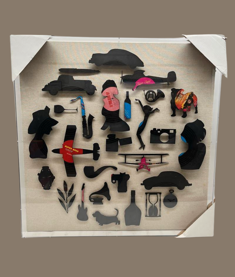 1940s Silhouette Shadow Box Wall Décor