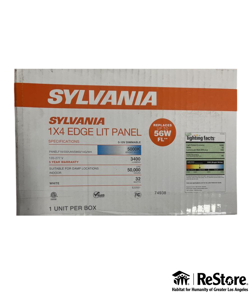 SYLVANIA LED Edge-Lit Panel 1x4 32W 3400L 5000K